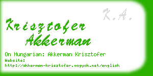 krisztofer akkerman business card